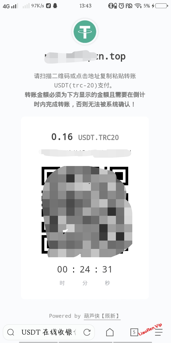 彩虹易支付 USDT-TRC20 收款插件